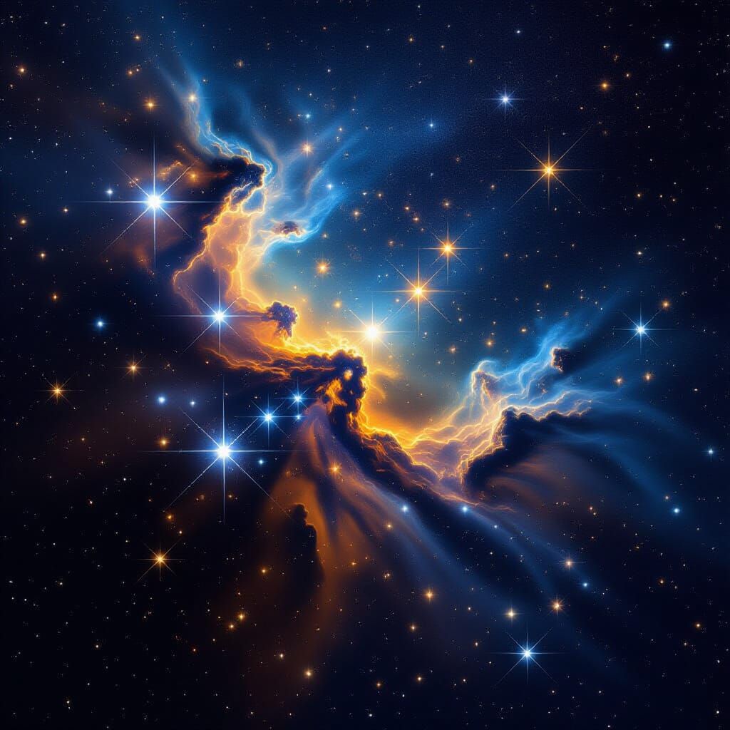 Shimmering Pleiades Star Cluster in HDR Landscape