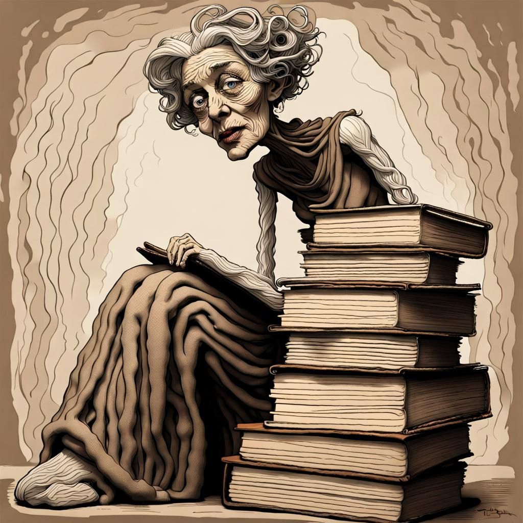 Disturbing Art Brut Portrait of Elderly Woman