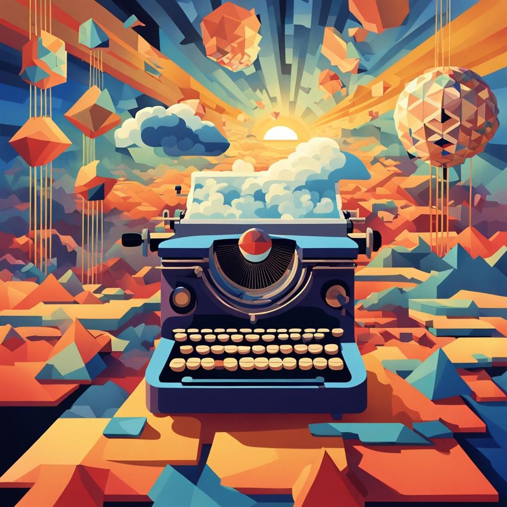 Psychedelic Puppet Intervention with Cubist Typewriter