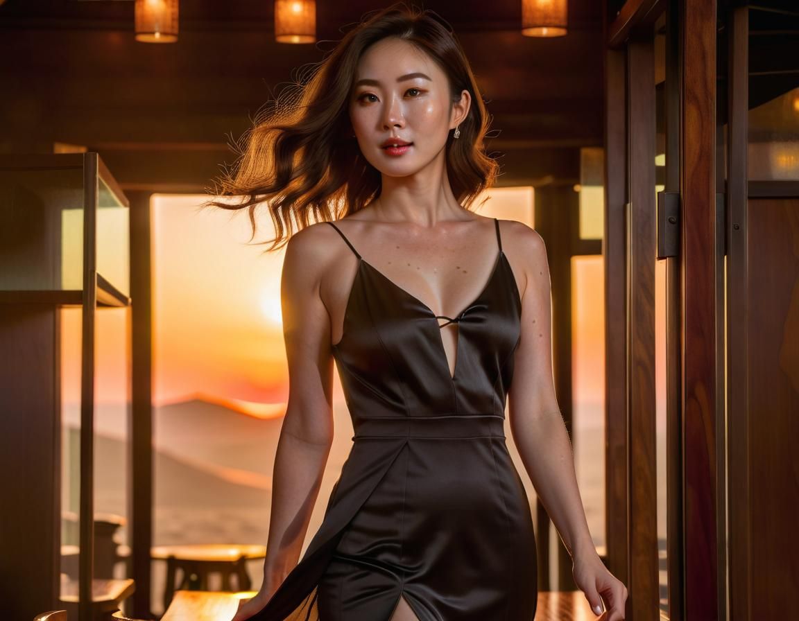 Korean Woman in Chiaroscuro Oil Painting