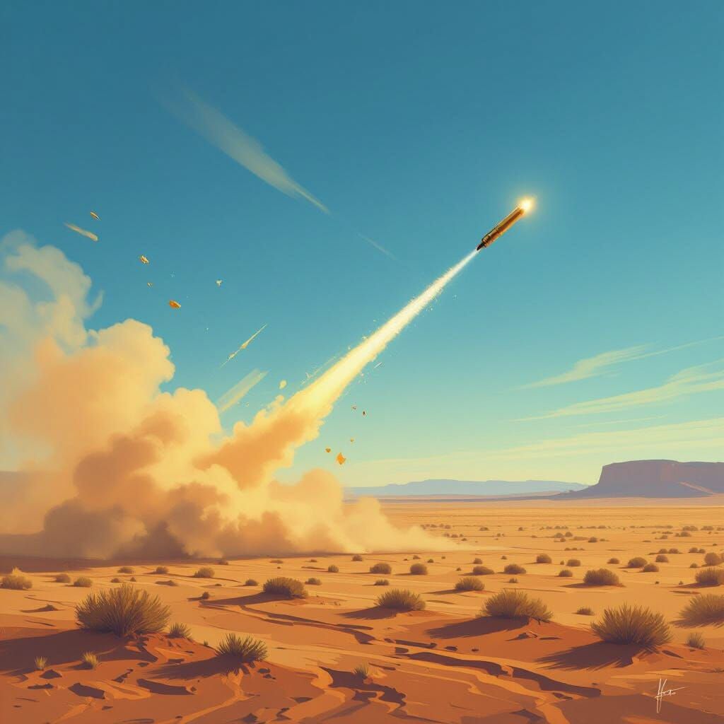 Bullet's Path Through Vast Western Sky