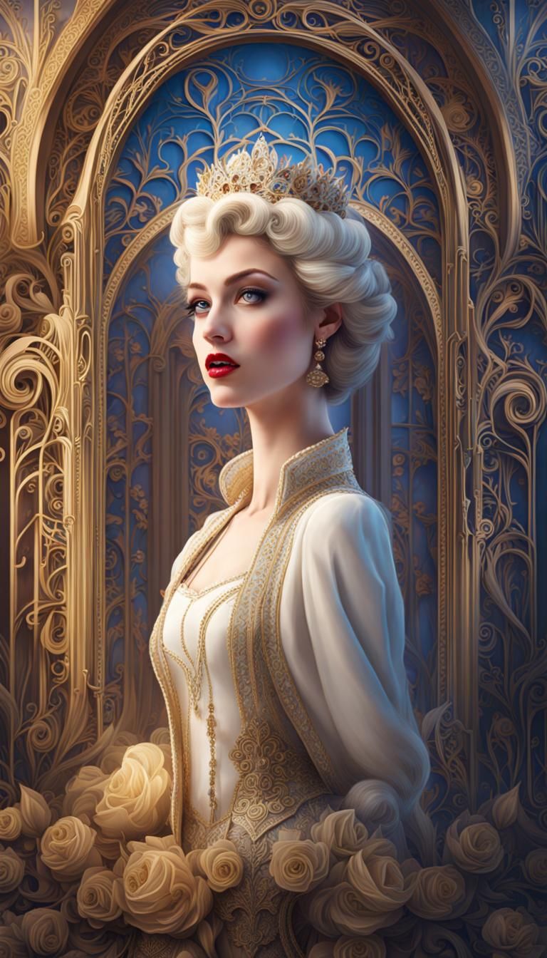 Evil Snow White in Art Nouveau Style