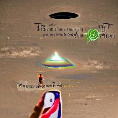 UFO Flying Over Wheat Field at Night
