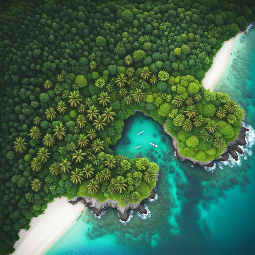 Lush Island Paradise from Above