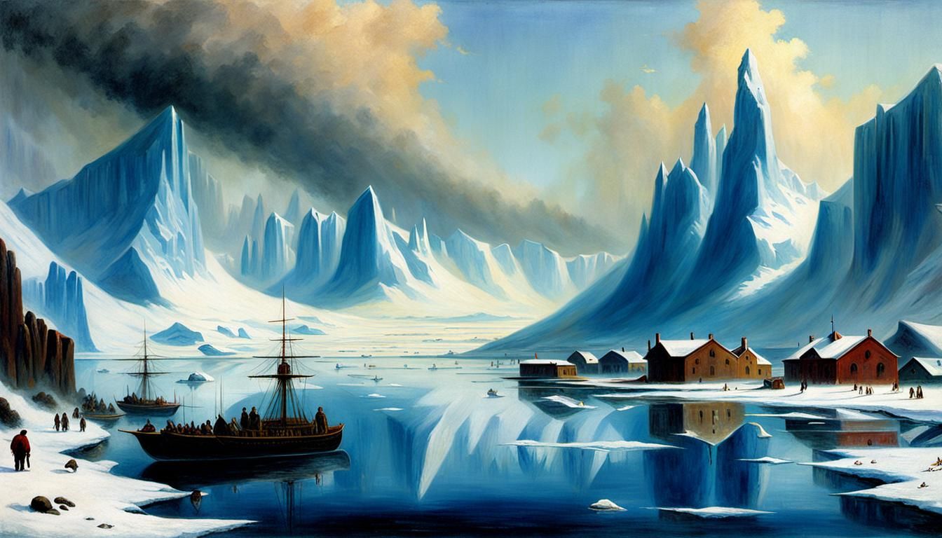 Futuristic Antarctic City in Luminist Style