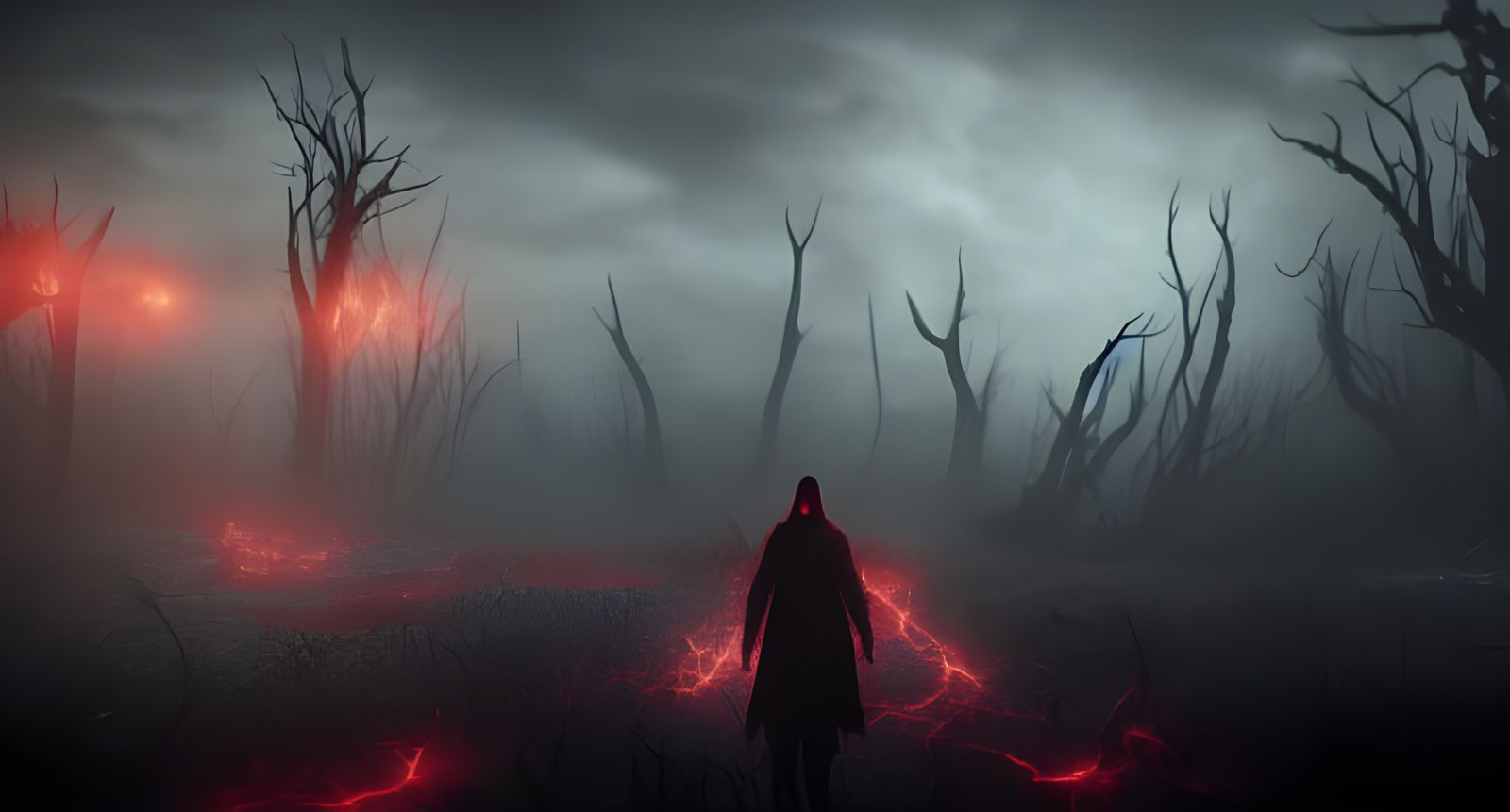 Post-Apocalyptic Wizard in Dark Fantasy Style