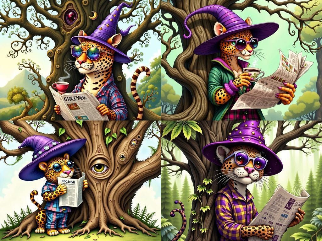 Leopard in a Quirky Morning Routine