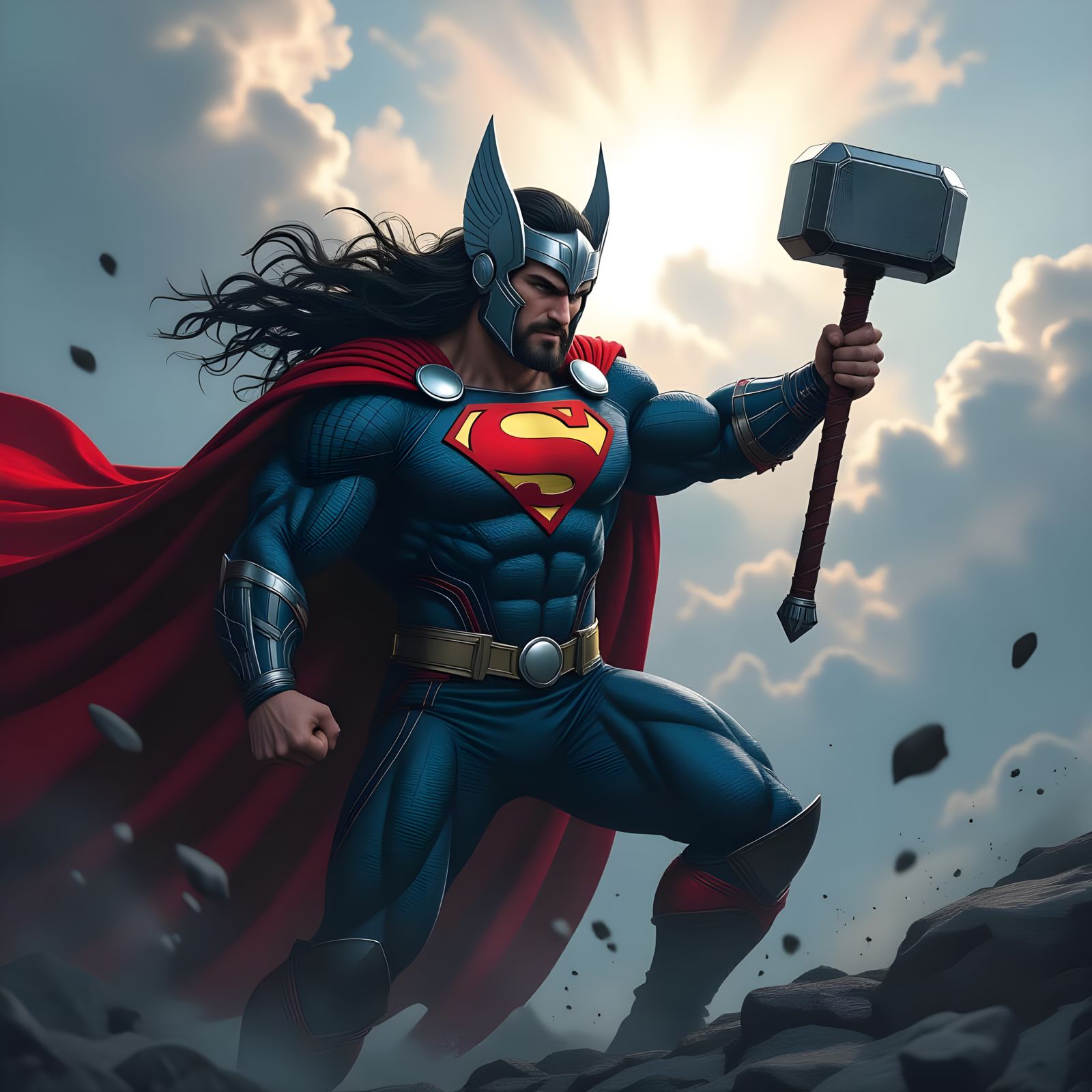 Superman Thor Amalgam: Epic Cinematic Hero