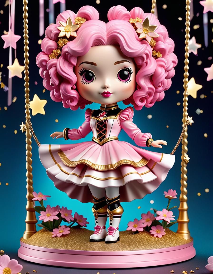 Harlequin girl bobblehead