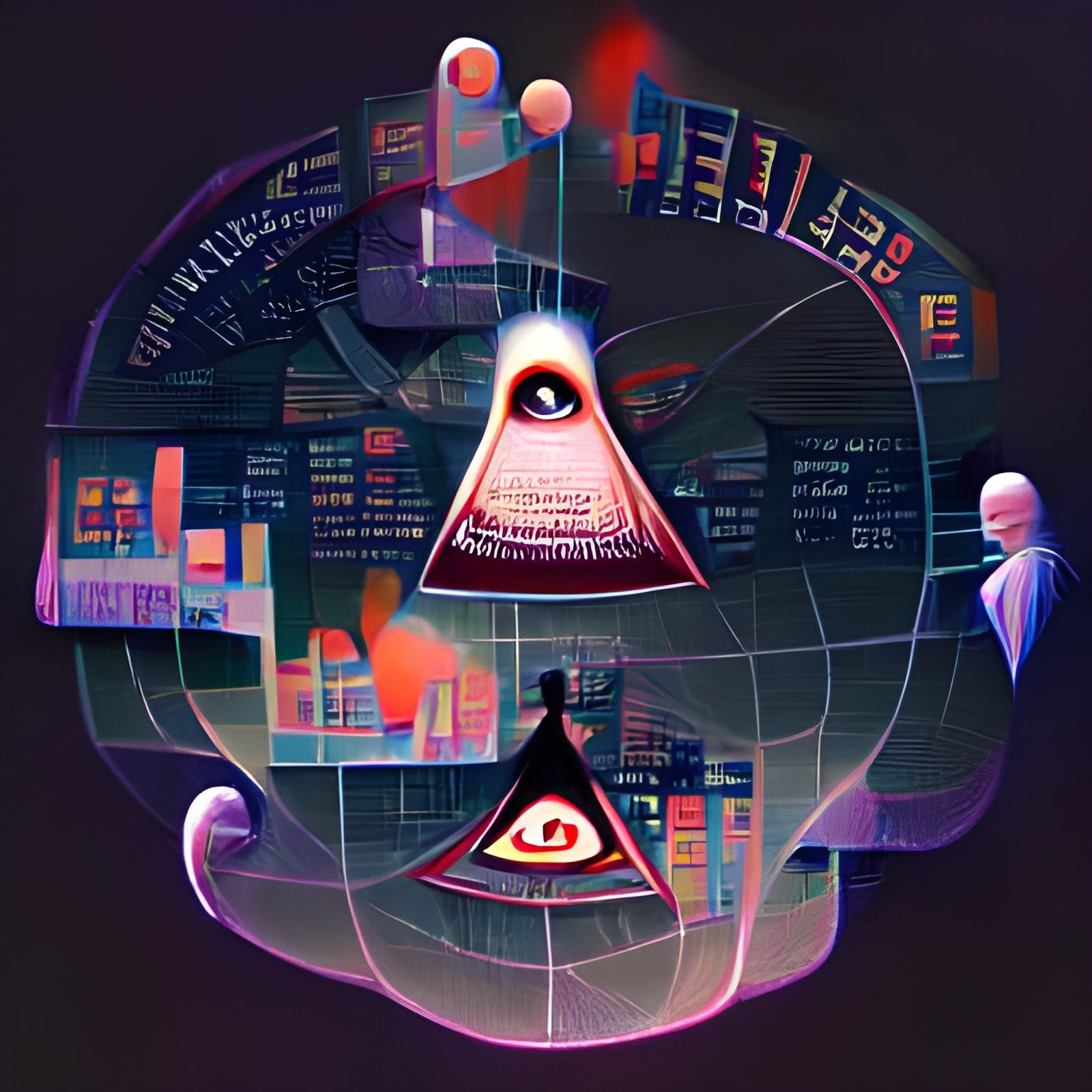Digital Art Illustration of Conspiracy Beliefs