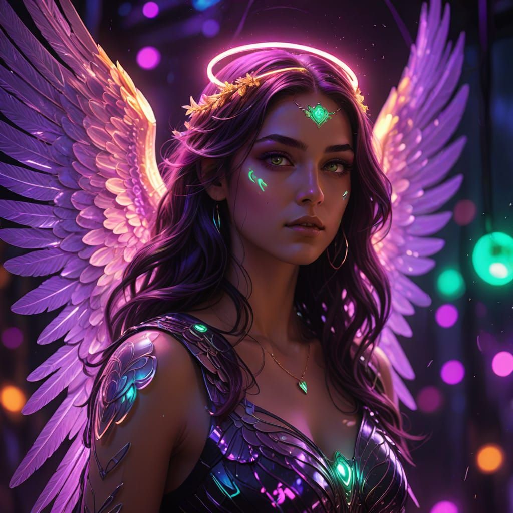 Glowing Angel of the Vibrant Party Realm