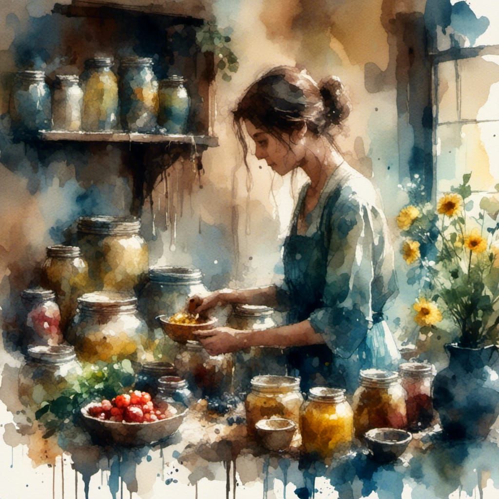 Impressionist Kitchen Scene: Preserving Nostalgia