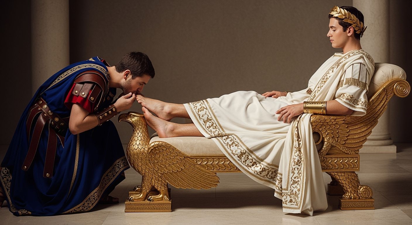 Roman Emperor Lounging on Eagle Chaise Longue