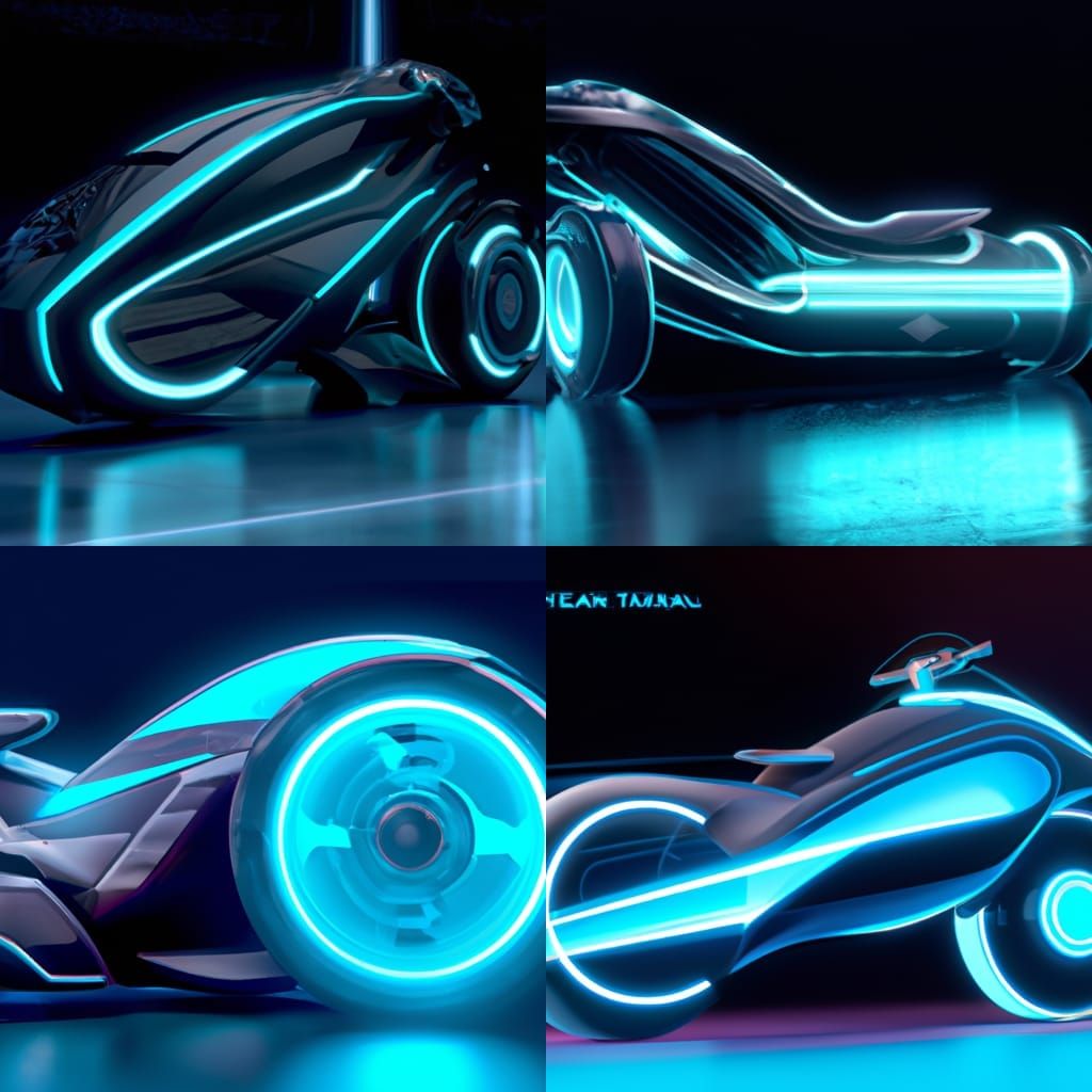 Futuristic Lightcycle in Cyberpunk 3D Digital Art