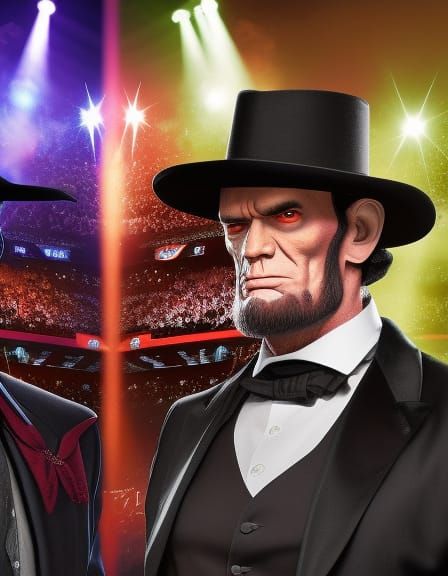 Hyperrealistic Abe Lincoln vs Undertaker Wrestling Match