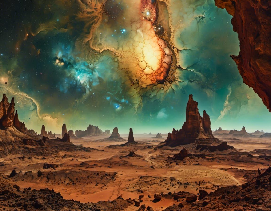 Hyperdetailed Mars Landscape in Vibrant Colors