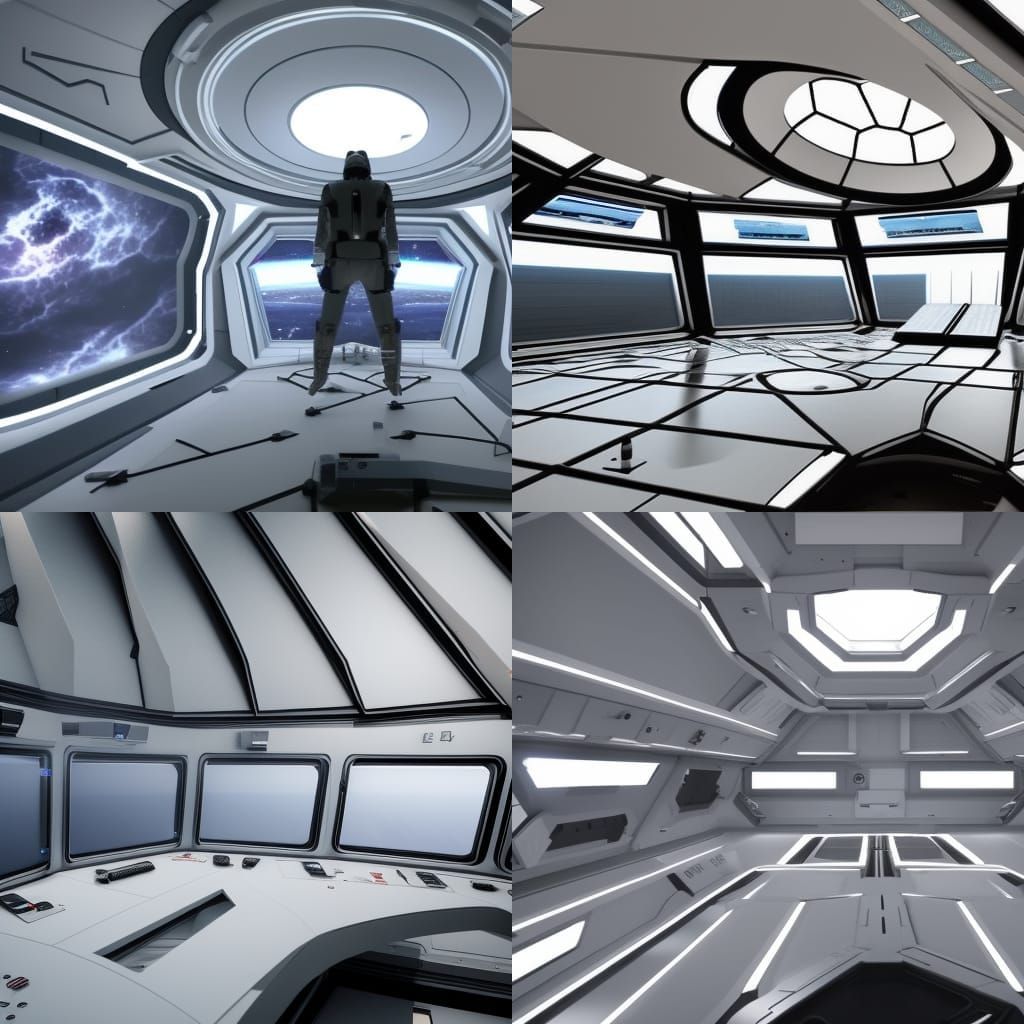 Futuristic Space Station Observation Lounge in Photorealism