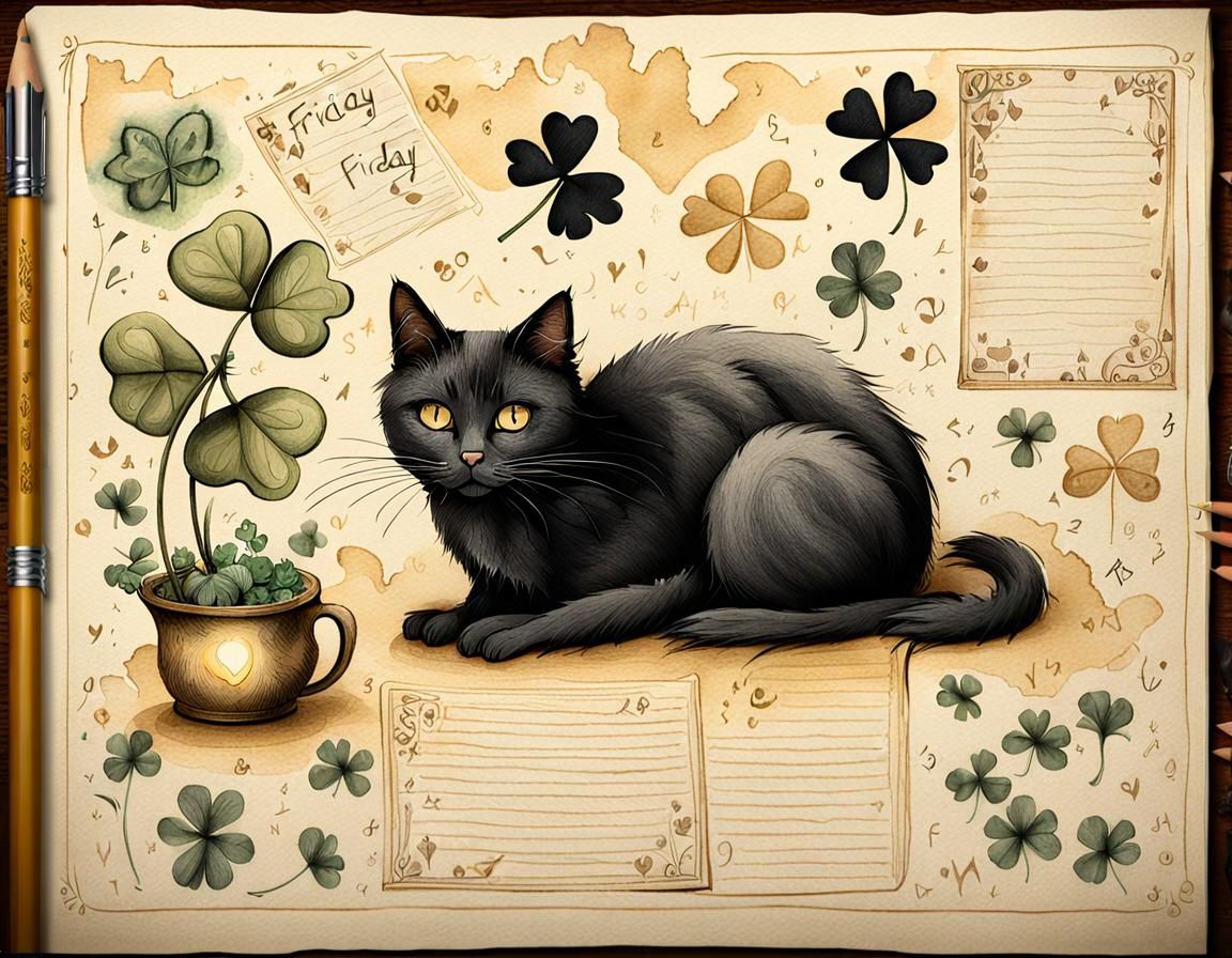 Victorian Illustration of Friday the 13th Superstitions