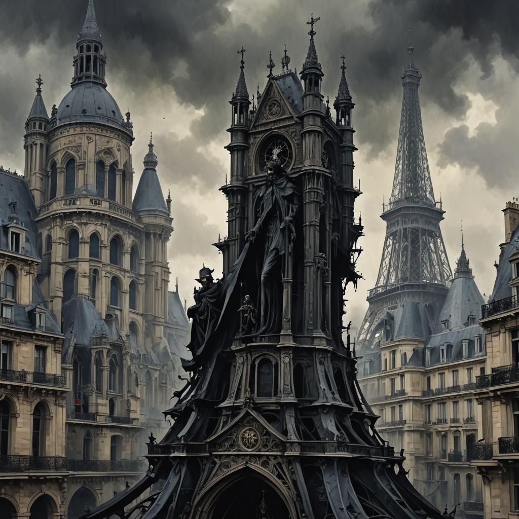 Sinister Gothic Paris Illustration