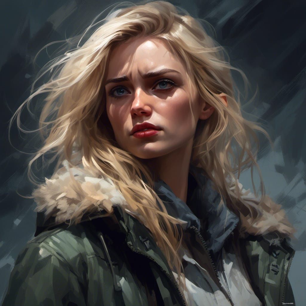 Lonely Woman in Shadows: Intense Artgerm-Style Portrait