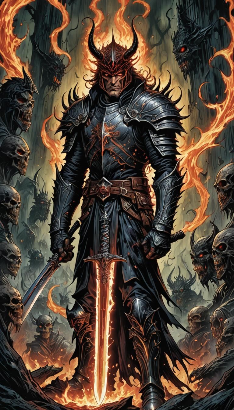 Flaming Sword of Eternal Damnation in Comic Book Art