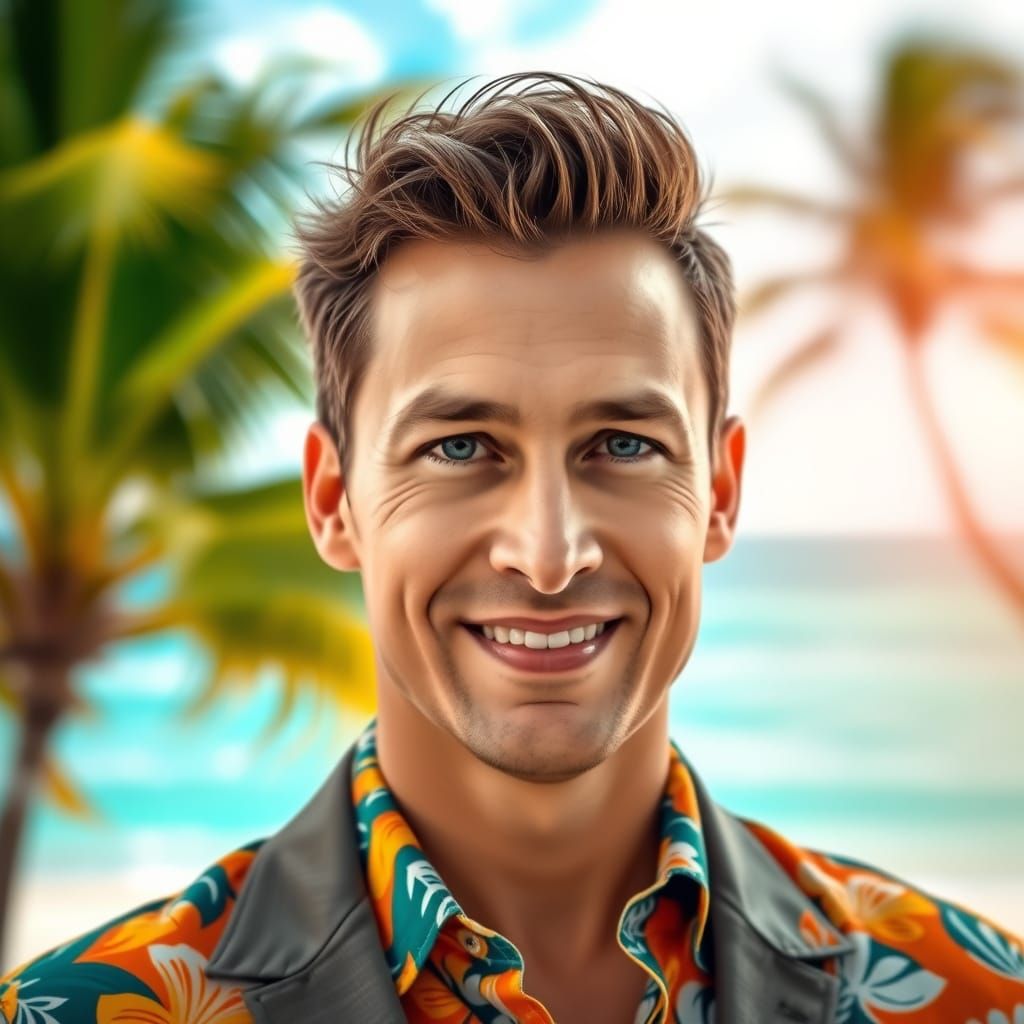 Professional Island Executive in Tropical Attire