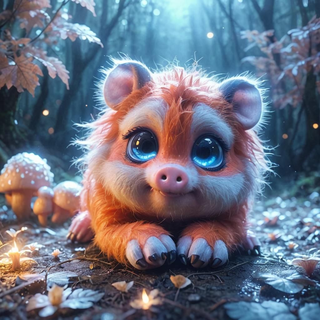 Spider and Pig in Mystical Forest, Magical Realism