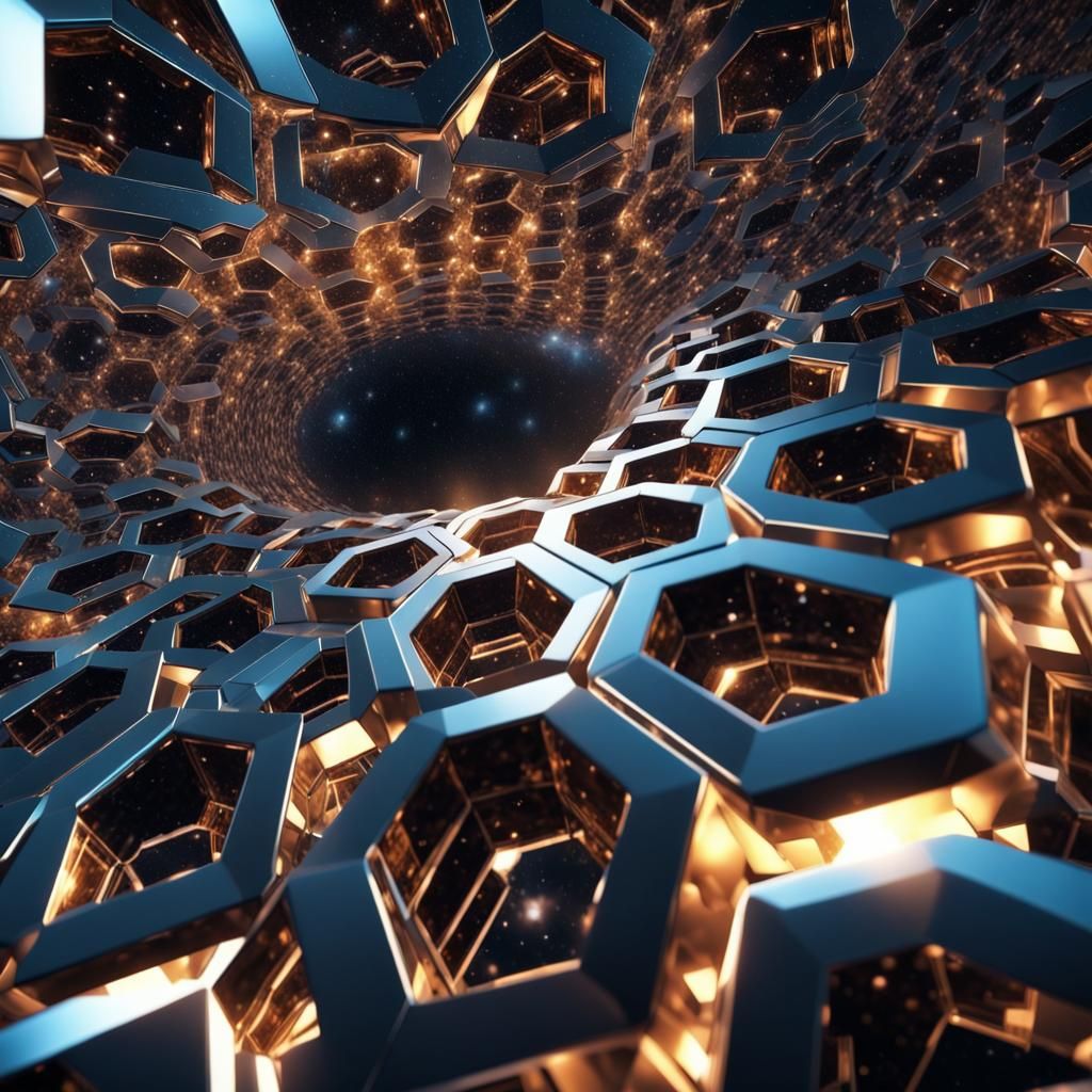 A wormhole  hexagon tessellation