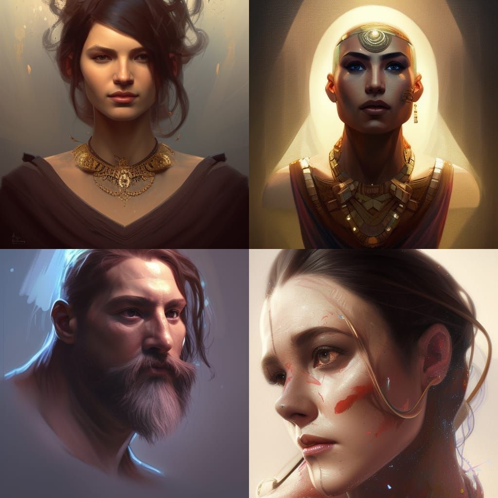 Detailed Sumerian Portrait in Striking Lighting