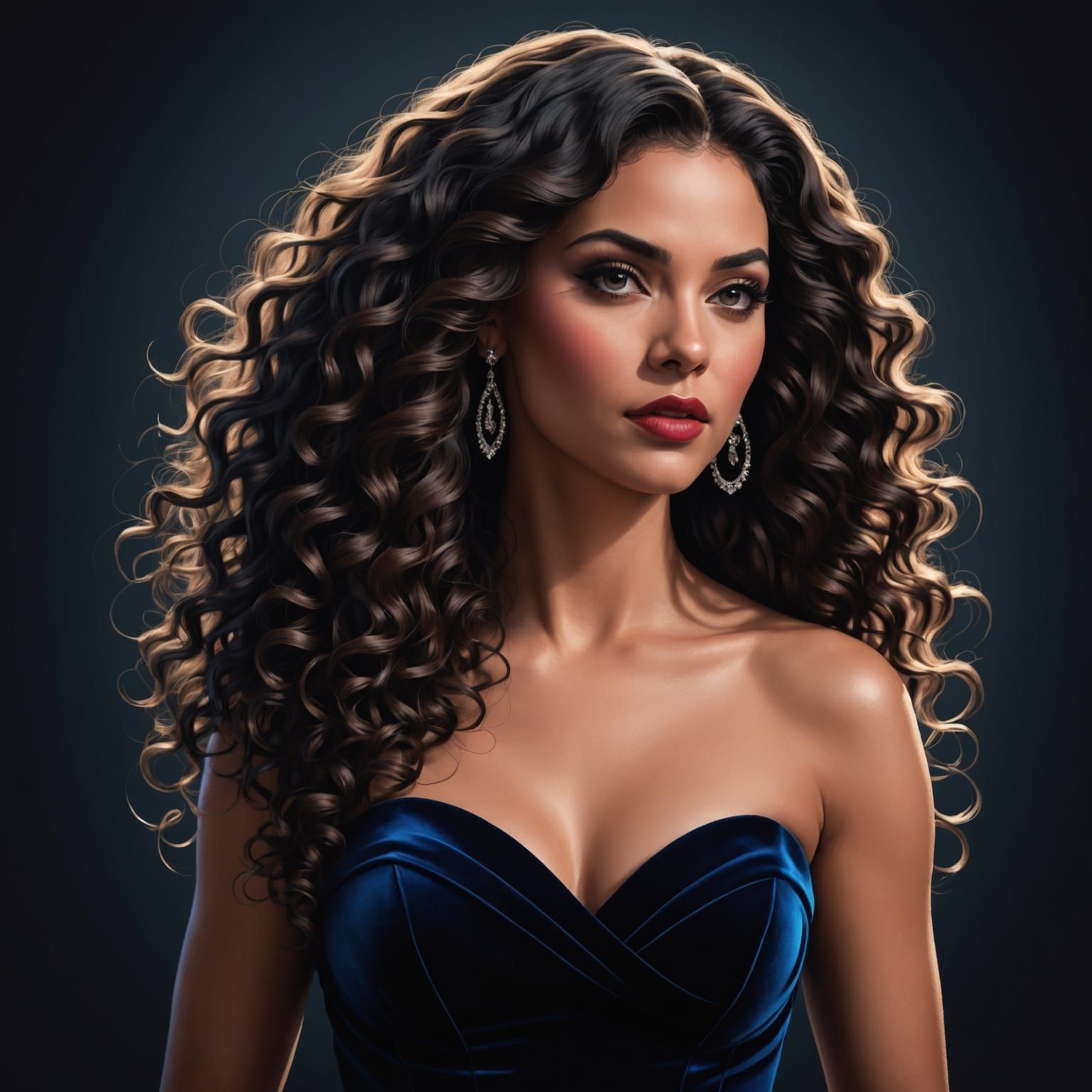 Veloura: Portrait of a Singer in Velvet Gown