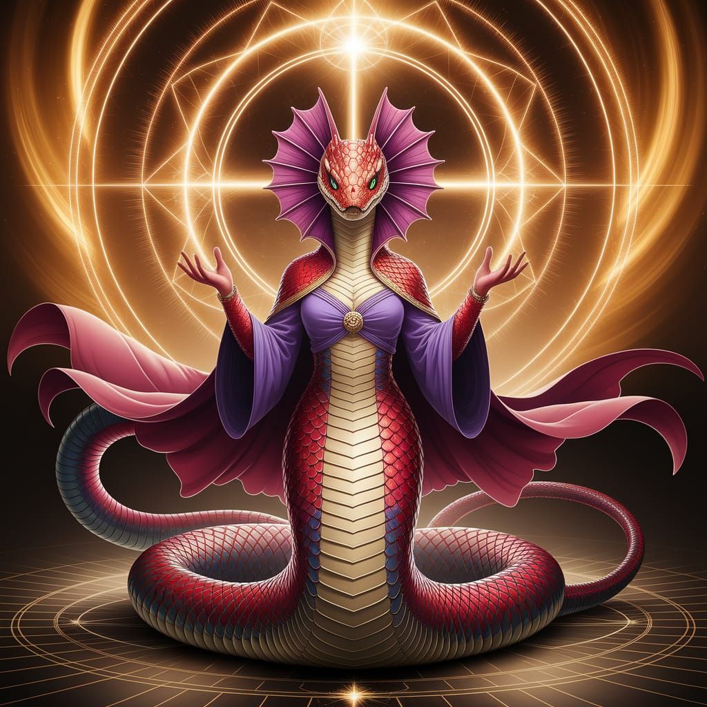 Majestic Serpent Priestess Channels Galactic Portal Energy
