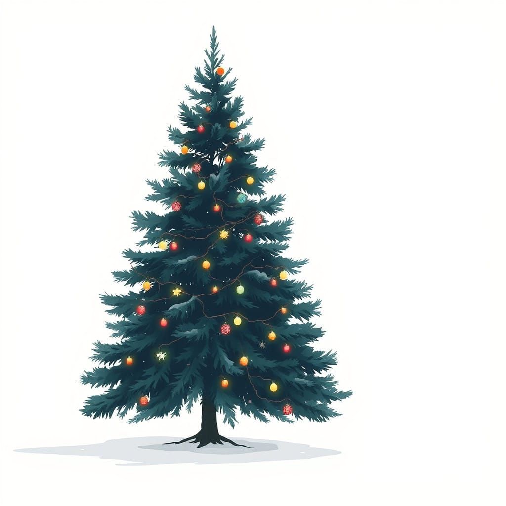 Serene Christmas Tree in Minimalist Style