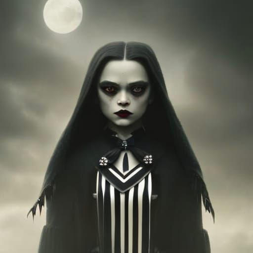 Jenna Ortega as Wednesday addams.