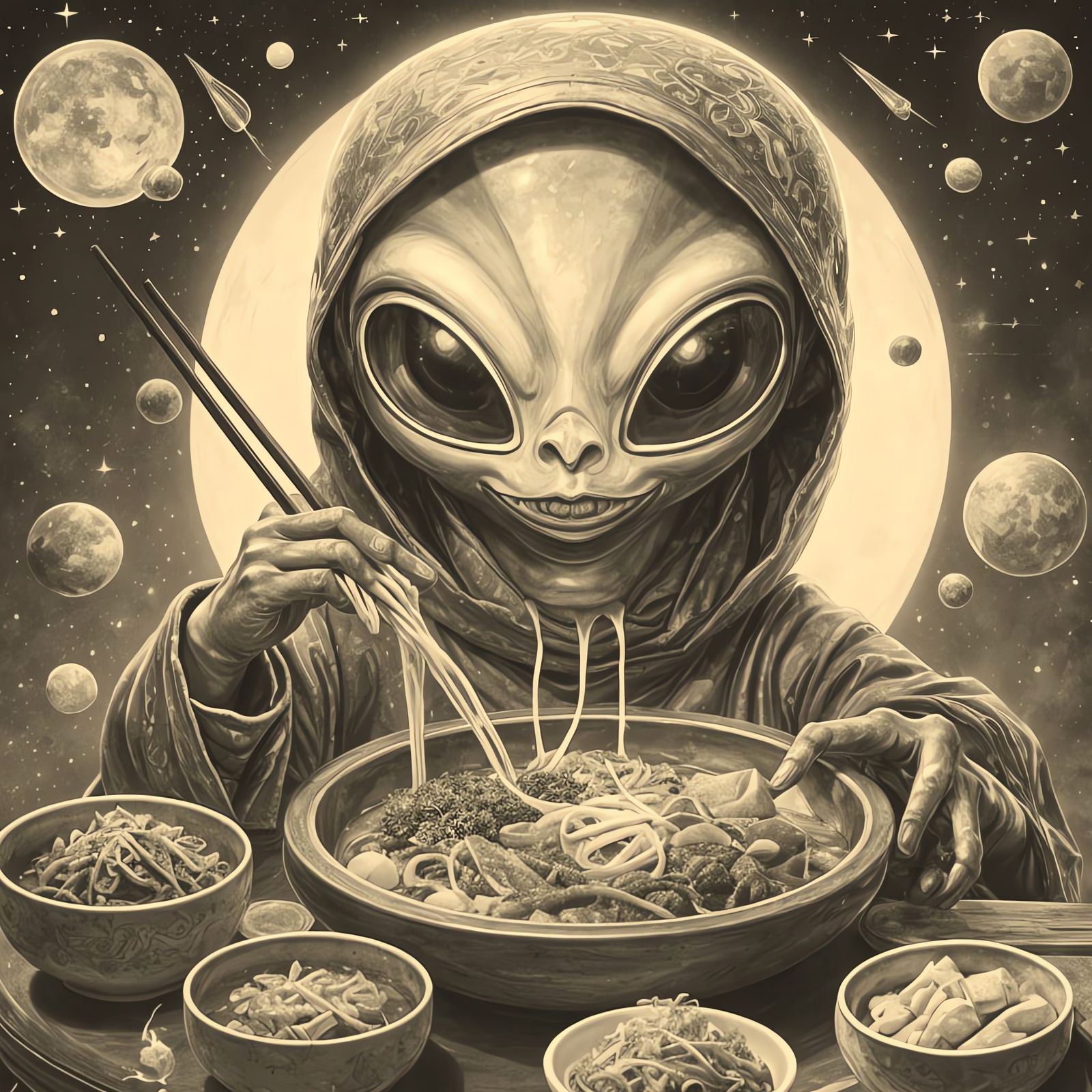 Korean Stew: Holographic Astral Cosmic Illustration