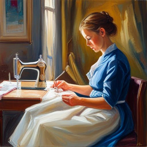 Ballgown Creation in Oil Painting Style