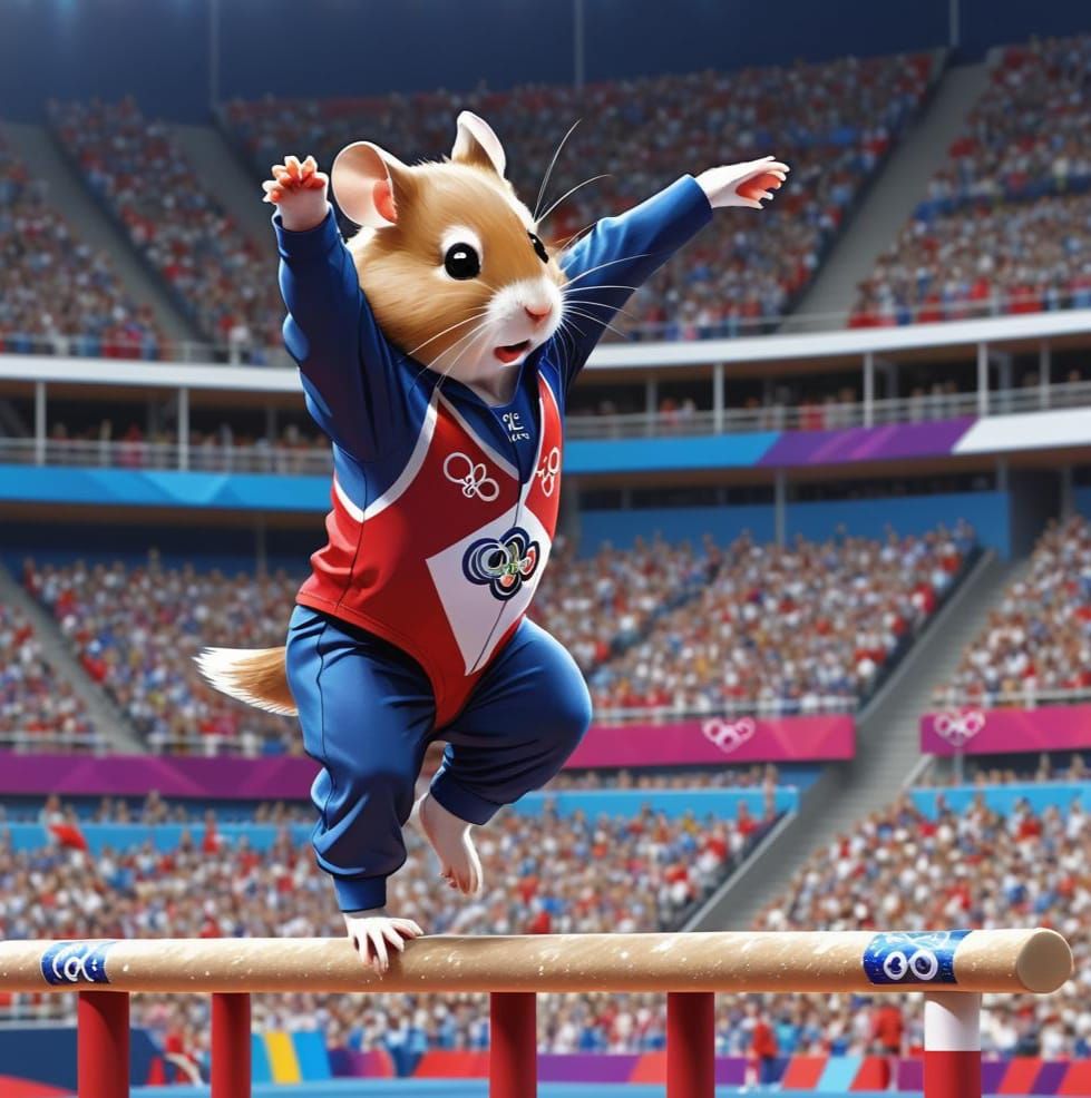 Hamster On Balance Beam