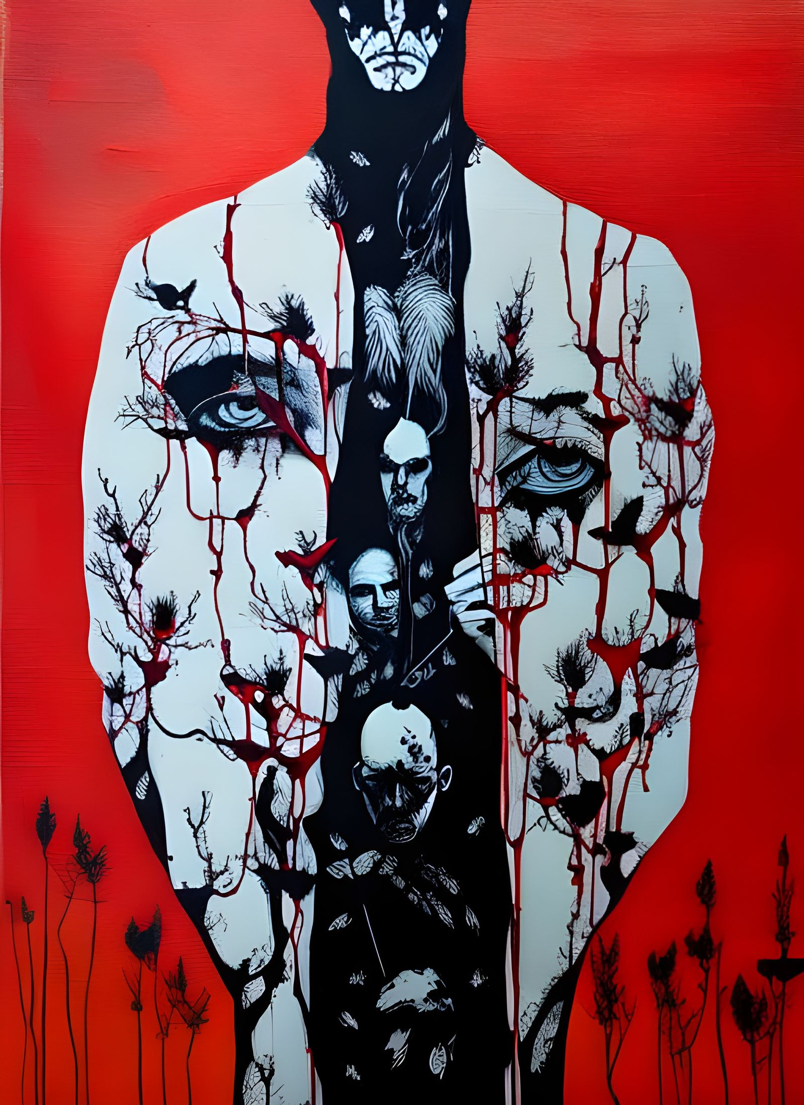 Sinister Monster Portrait in Oil Paint Style