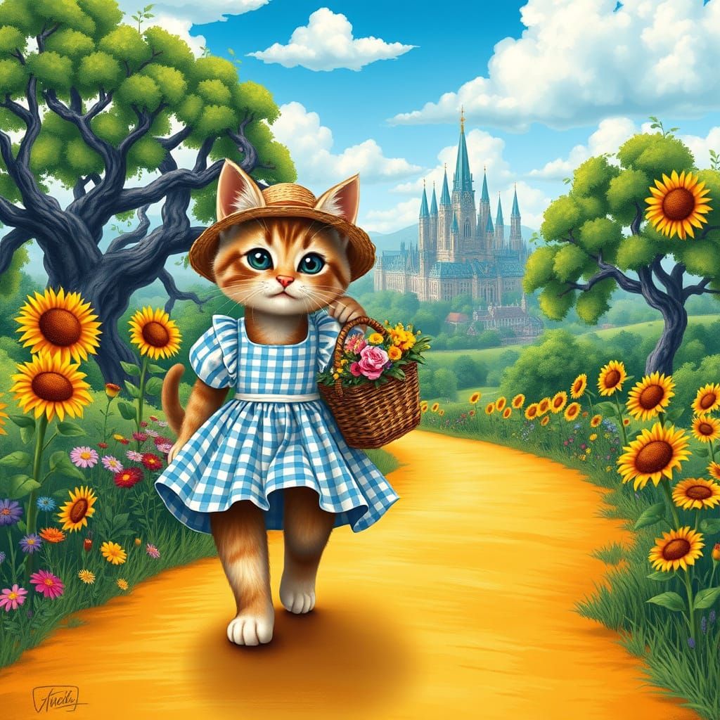 Kitten's Oz Adventure on Yellow Brick Road