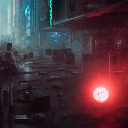 Cyberpunk Hand Grenade in Hyperrealistic 3D