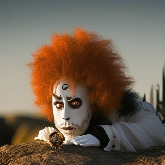 Majestic Lion-like Cat in Ethereal Landscape