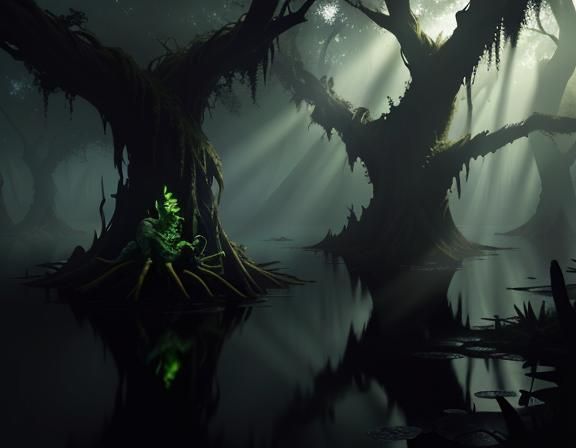 Menacing Bullywug Emerges from Mangrove Swamp