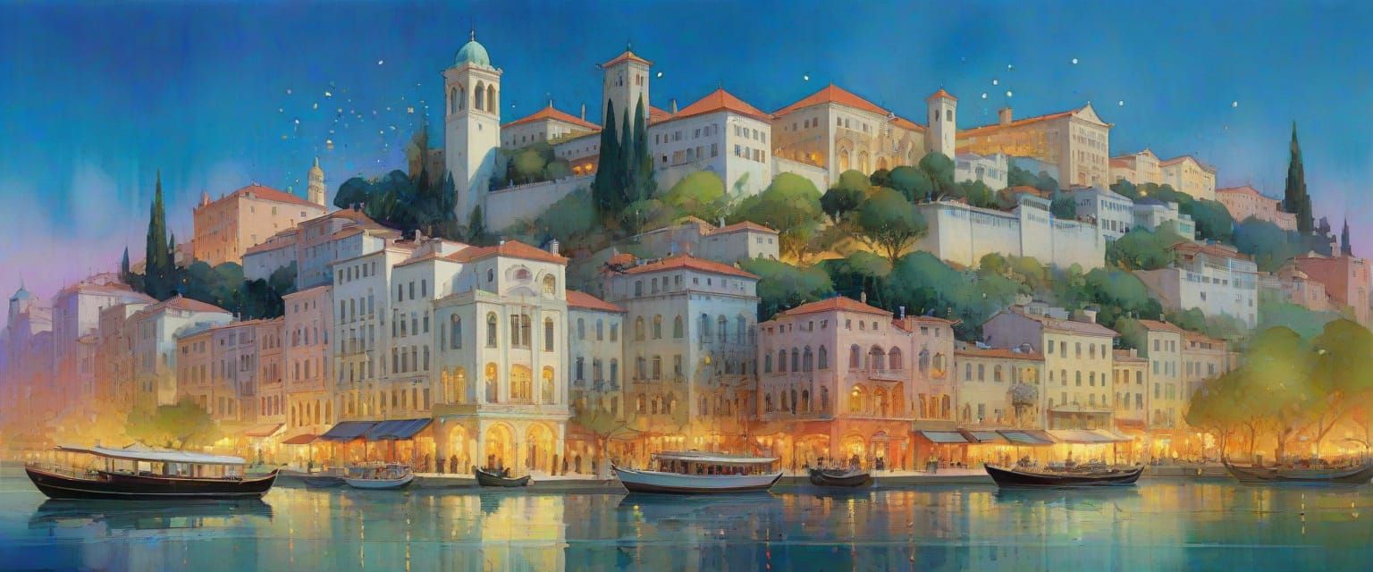 Art Nouveau Architecture in Pastel Colors