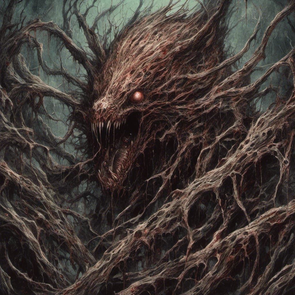 Junji Ito Inspired Book Cover: Mythological Transformation