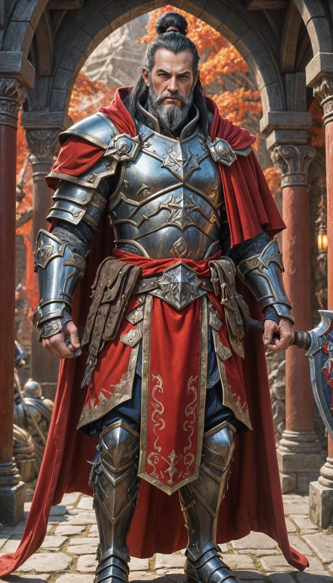 Paladin Knight in Warcraft Style, Hyperrealistic Detail