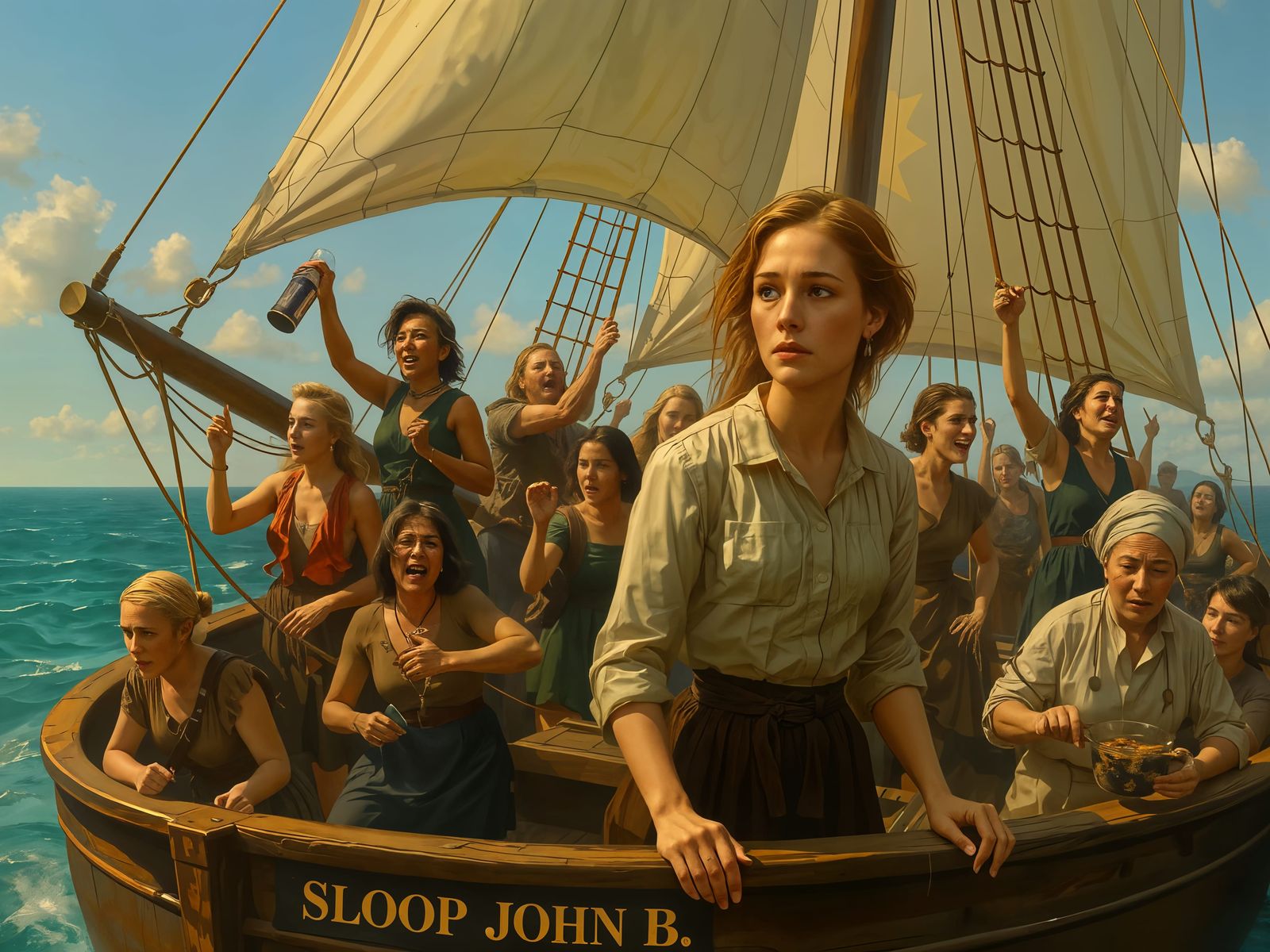 Sloop John B Crew Having Chaotic Party at Sea