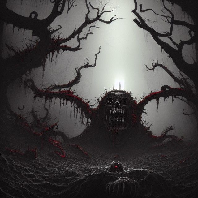 Horrifying Macabre Void in Digital Horror Artwork