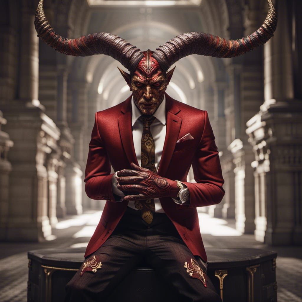 Hyperrealistic Demon Ready to Make a Deal