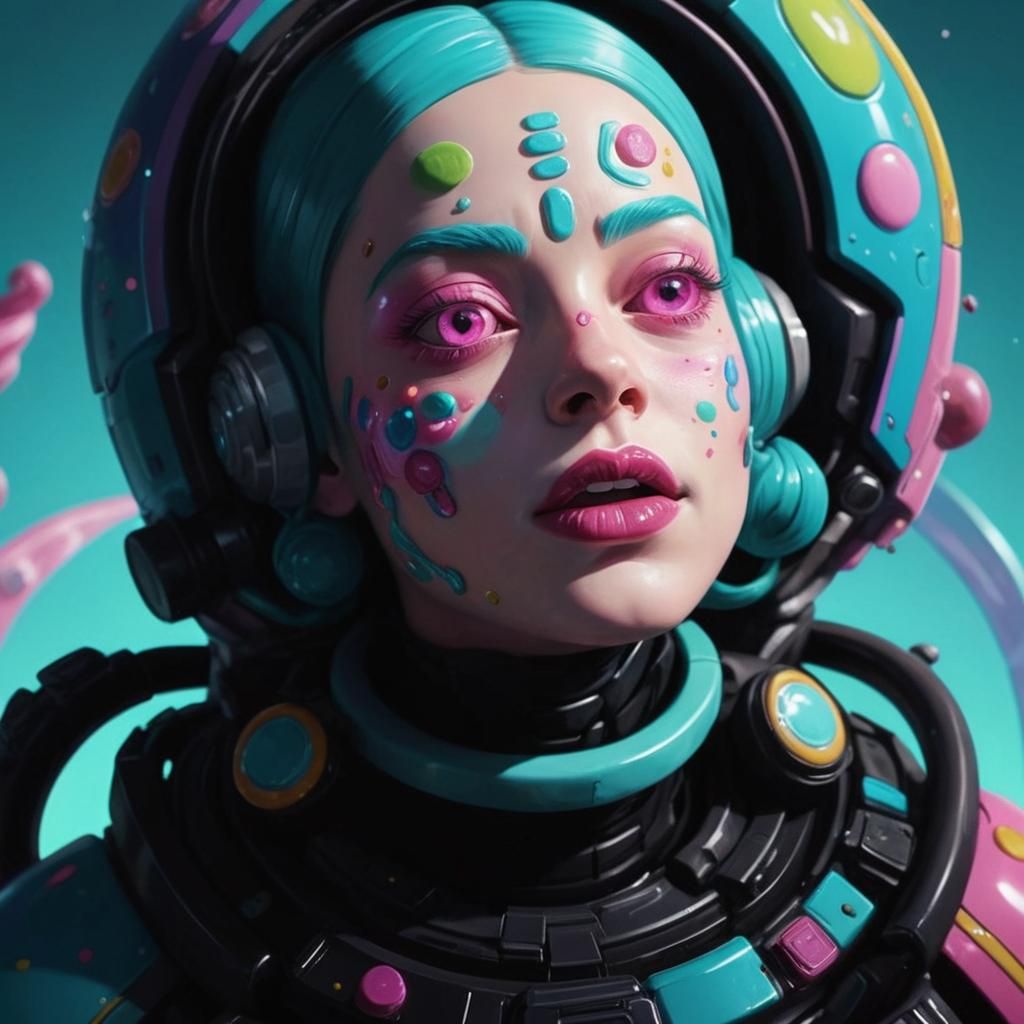 Candy Art Sci-Fi Scene: Hyperrealistic Digital Illustration