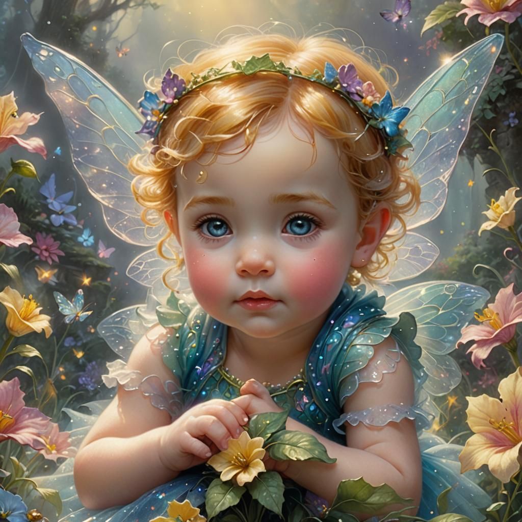 Ethereal Fairy Baby in a Luminous Style