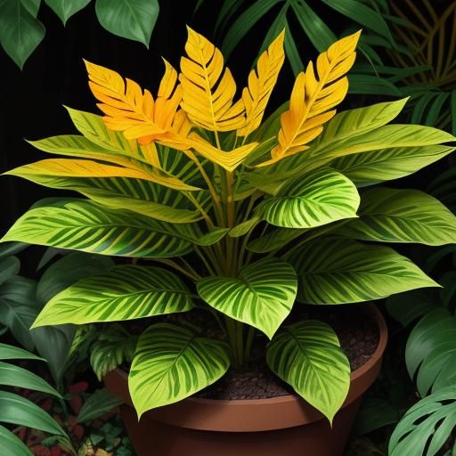 Vibrant Croton Sunny Star in Terracotta Pot